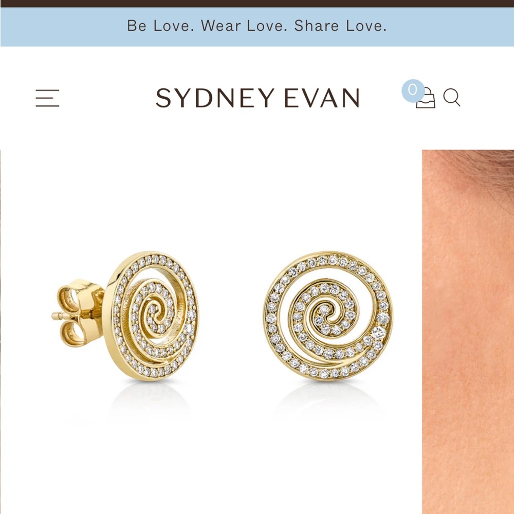 Brand New Sydney Evan Gold Spiral Earrings